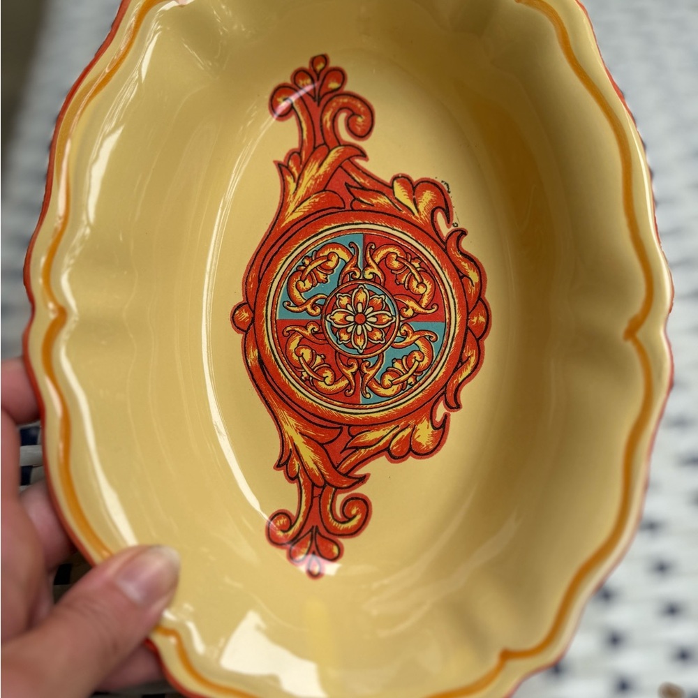 MCM VIBES Yellow and Orange Vintage Italian Ceramic Dish